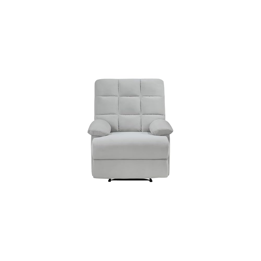 Lexicon Zélie Velvet Manual Reclining Chair, Light Gray