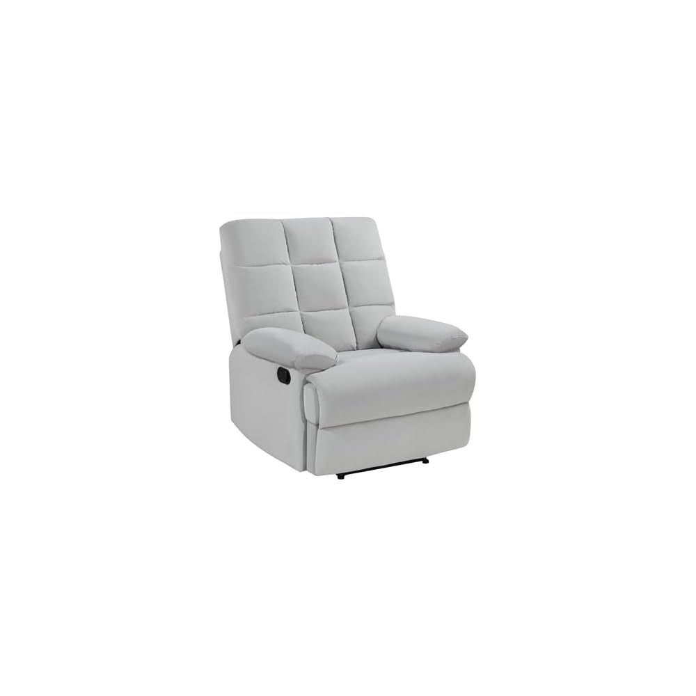 Lexicon Zélie Velvet Manual Reclining Chair, Light Gray