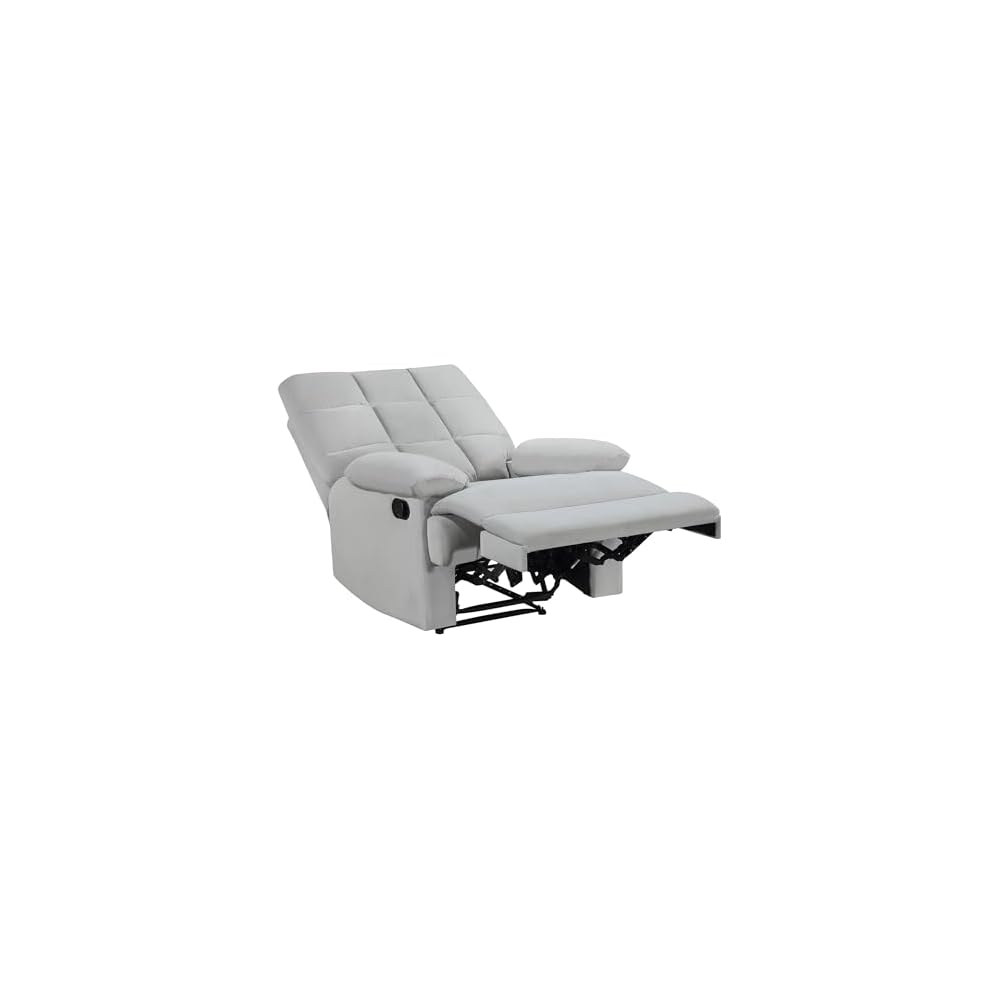 Lexicon Zélie Velvet Manual Reclining Chair, Light Gray
