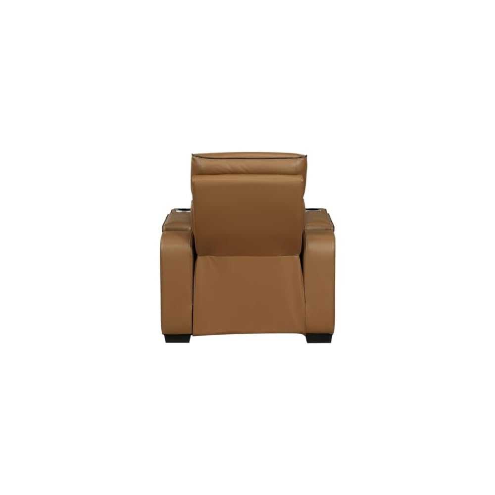 Lexicon Fairway Faux Leather Power Reclining Chair with Power Headrest in Brown