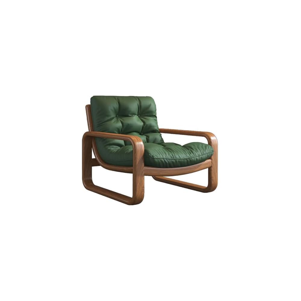 PU Leather Accent Chair Minimalist Modern Wrought Iron Armchair Metal Frame Mid-Century Ergonomic Chairs Single Lazy Sofa Lounge Chair Reading Leisure Beanbag Chairs for Living Room Bedroom Coffee