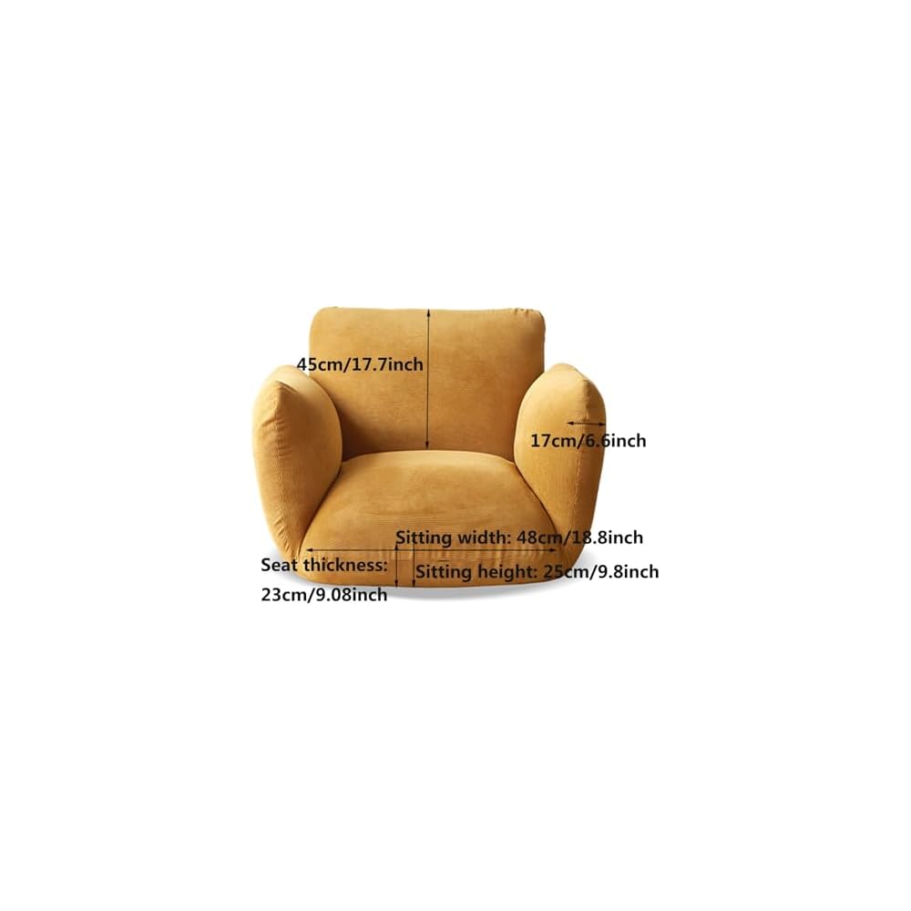 Chairs Adjustable Folding Sofa Chair - Lazy Floor Chair with 5 Adjustable Backrest and Armrest, Couch Recliner for Meditation, Reading, Gaming Floor Chairs for Adults (Colo