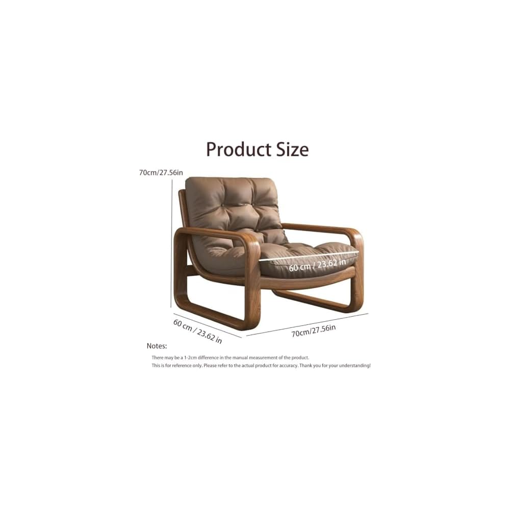 PU Leather Accent Chair Minimalist Modern Wrought Iron Armchair Metal Frame Mid-Century Ergonomic Chairs Single Lazy Sofa Lounge Chair Reading Leisure Beanbag Chairs for Living Room Bedroom Coffee