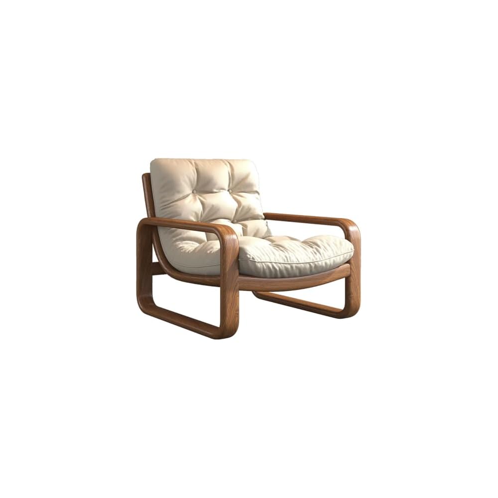 PU Leather Accent Chair Minimalist Modern Wrought Iron Armchair Metal Frame Mid-Century Ergonomic Chairs Single Lazy Sofa Lounge Chair Reading Leisure Beanbag Chairs for Living Room Bedroom Coffee