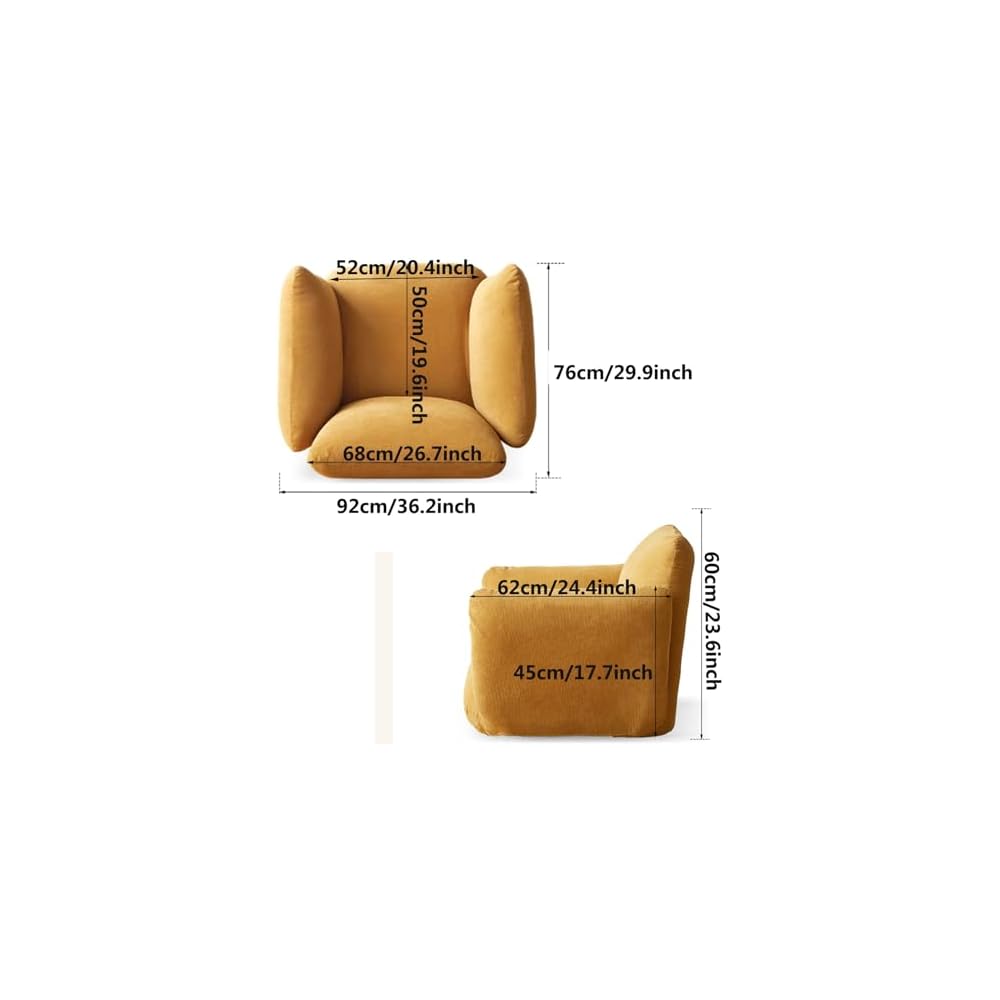 Chairs Adjustable Folding Sofa Chair - Lazy Floor Chair with 5 Adjustable Backrest and Armrest, Couch Recliner for Meditation, Reading, Gaming Floor Chairs for Adults (Colo