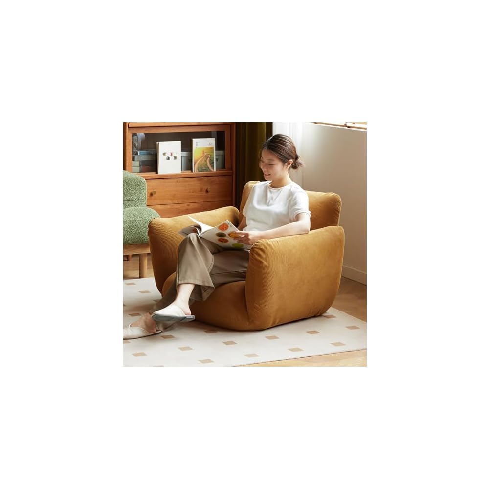 Chairs Adjustable Folding Sofa Chair - Lazy Floor Chair with 5 Adjustable Backrest and Armrest, Couch Recliner for Meditation, Reading, Gaming Floor Chairs for Adults (Colo