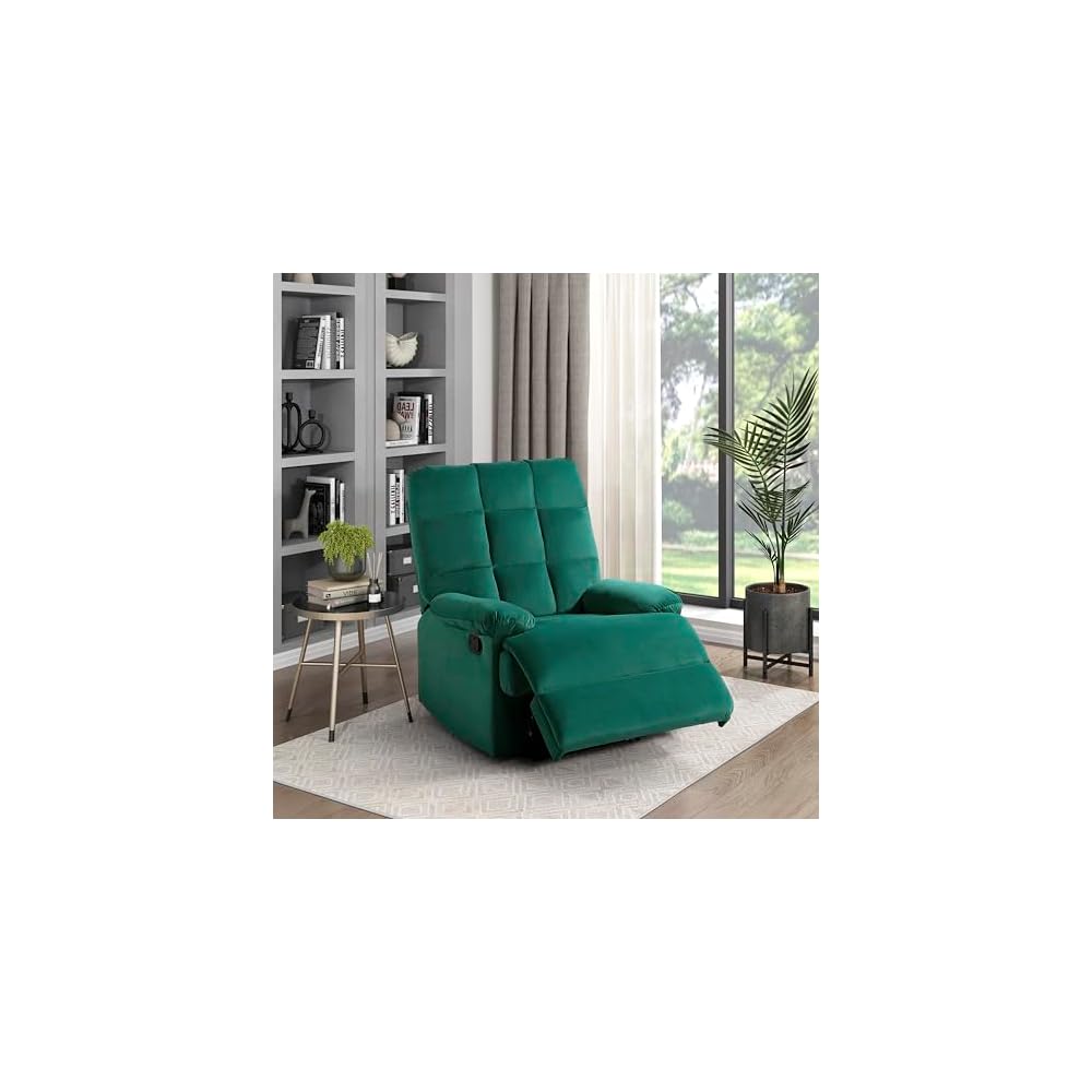 Lexicon Zélie Velvet Manual Reclining Chair, Light Gray