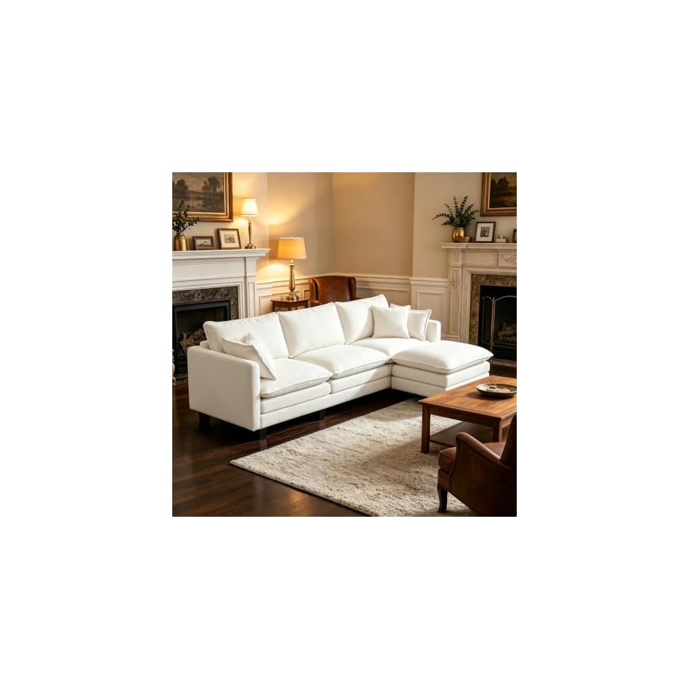 113" Modular L Shaped Cloud Couch Sectional Sofa with Chaise