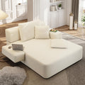 48.5'' Oversized Chaise Lounge Indoor, Corduroy Boneless Couch, Beige